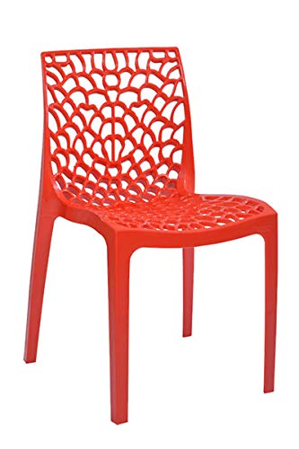 Supreme Web Plastic Armless Cafeteria Chair Red