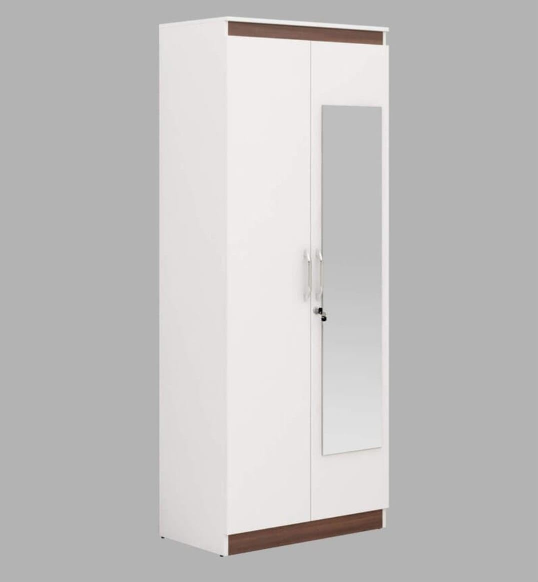 2 door Almirah wardrobe in Frosty White colour with drawer and Hanging Space / 2 door wardrobe for bedroom with storage