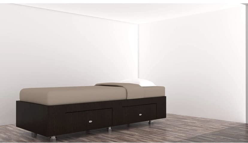 Engineered Wood Glossy Diwan Bed Furniture Bed Deewan with Storage Box, 72x30, Single, Black