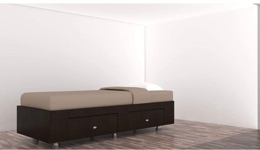 Engineered Wood Glossy Diwan Bed Furniture Bed Deewan with Storage Box, 72x30, Single, Black
