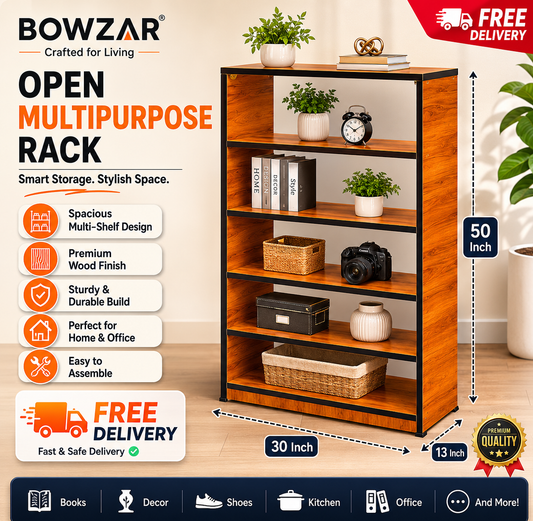 Bowzar Multipurpose Rack Open Rack 5 shelf