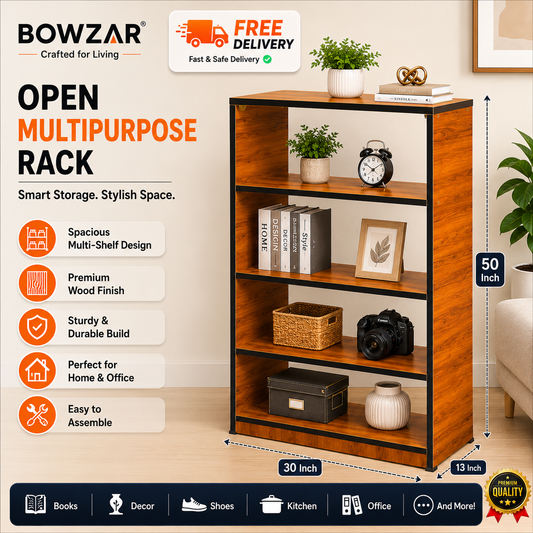 50 Inch Open Rack 4 Shelf Many Color Available
