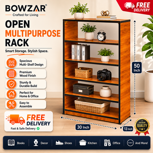 50 Inch Open Rack 5 Shelf Many Color Available