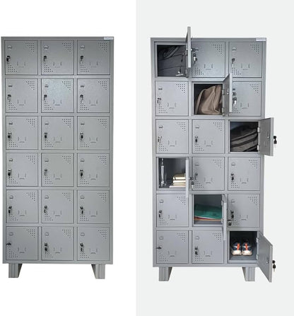Bowzar 15 Door Steel Locker Cupboard for Office, Gym, School, Staff & Warehouse | Mild Steel CRCA Storage Locker Cabinet with Cam Lock, Powder Coat – H78 x W36 x D19 Inch