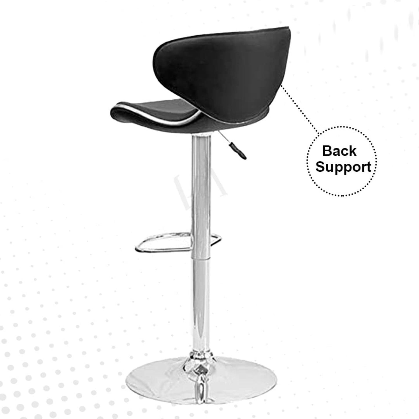 Bowzar REVOLVING Black Height Adjustable BAR Stool/Kitchen Chair Suitable for Kitchen, Cafeteria, Dining,Pubs, Office,Shops
