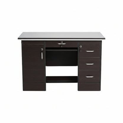 Bowzar 4x2 Feet Office Table Both Side Drawer Study Table Computer Table Desk COD