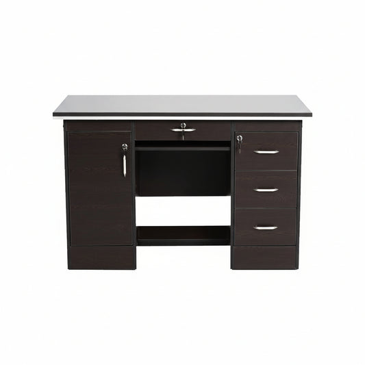 Bowzar 4x2 Feet Office Table Both Side Drawer Study Table Computer Table Desk COD