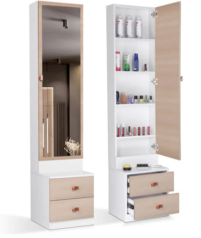 Engineered Wood Glossy White Dressing Table With Drawer