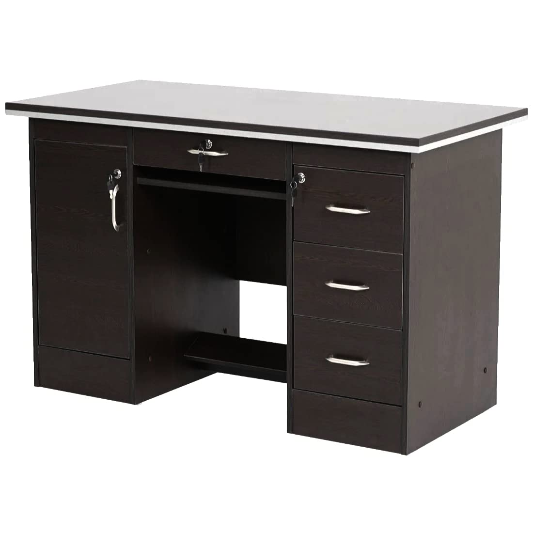 Bowzar 4x2 Feet Office Table Both Side Drawer Study Table Computer Table Desk COD