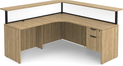 Borders Reception Desk 66" x 66" Left Hand with Box/File Pedestal