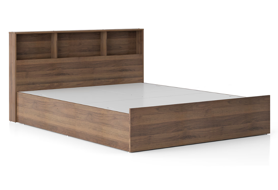 Bowzar King Box Bed Size 6X6.5 Feet Box Bed Engineering Wood With Headrest