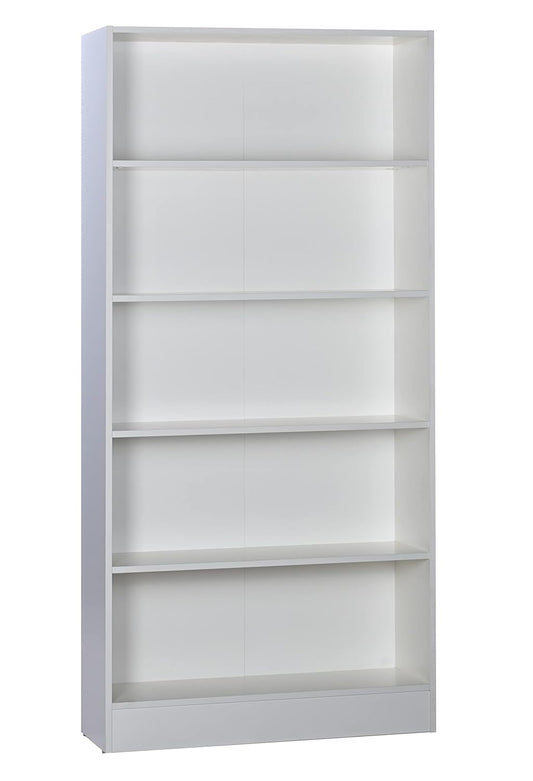 5-Shelf Engineered Wood Book Shelf and Display Unit 66X31X11 Inch White