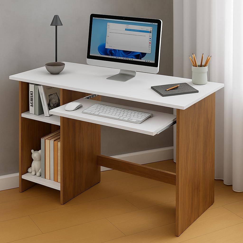 Bowzar L40XW18XH30 Small Modern Writing Desk for Home Office, Bedroom, or Living Room