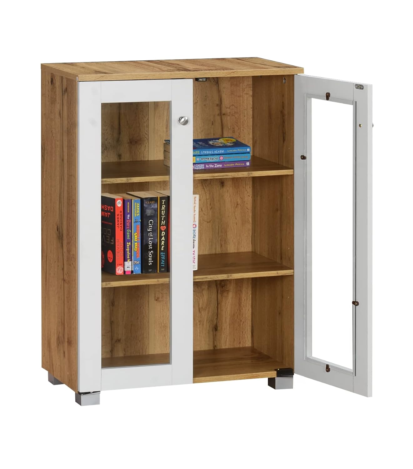 Engineered Wood Book Shelf and Display Unit Mini Cabinet 32X24X12 Inch