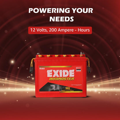 EXIDE INVAMASTER IMTT2000, 12V 200Ah Tall Tubular Inverter Battery for Home and Office with Warranty - 60 Months (36 FOC+24Pro Rata)