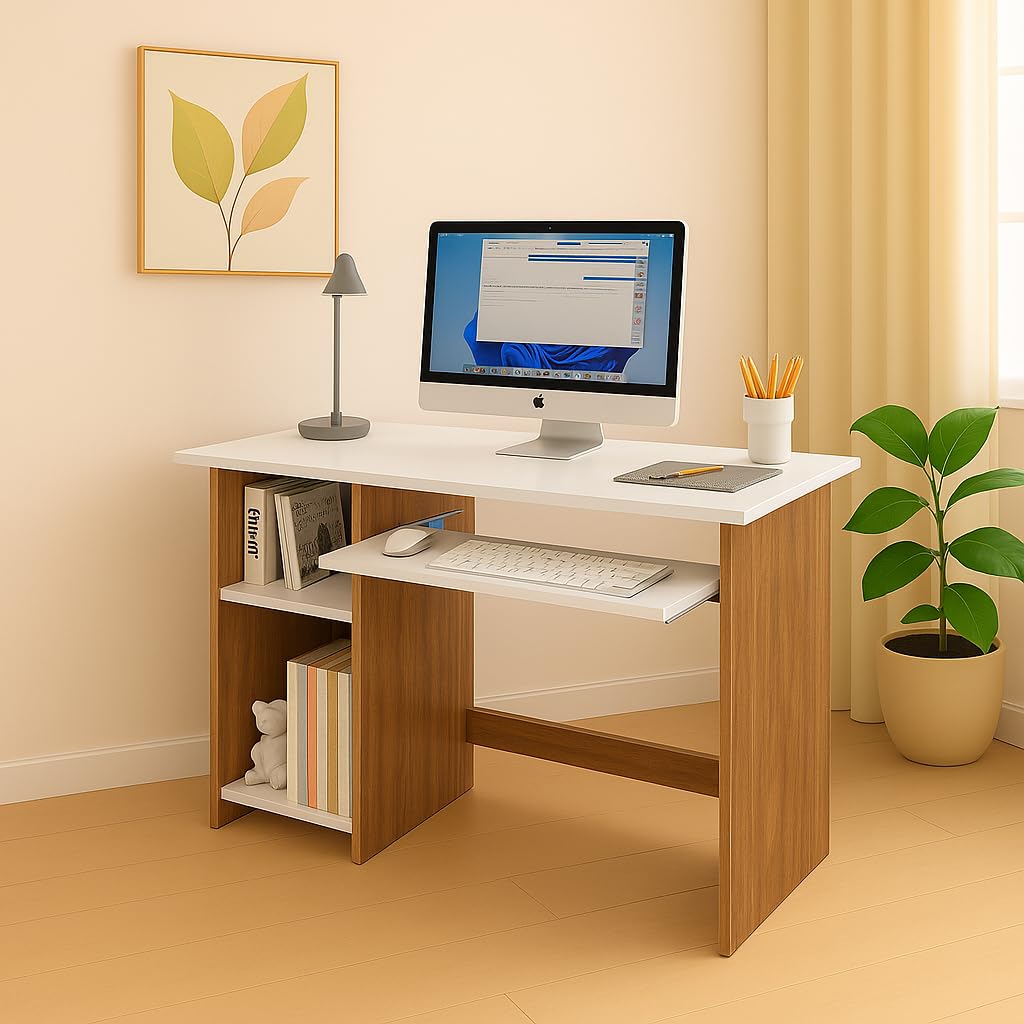 Bowzar L40XW18XH30 Small Modern Writing Desk for Home Office, Bedroom, or Living Room