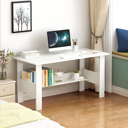 Bowzar 36X20X30 Inch Study Table with Hutch & Bottom Storage -Office Table for Laptop, PC, Working, Drawing, Computer Table with Extra Storage Space