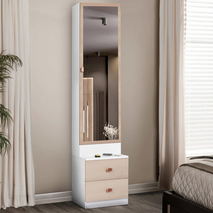 Engineered Wood Glossy White Dressing Table With Drawer