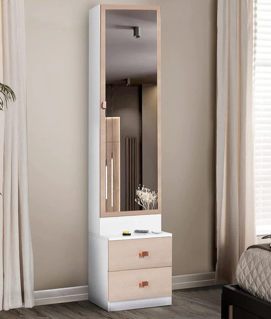 Engineered Wood Glossy White Dressing Table With Drawer
