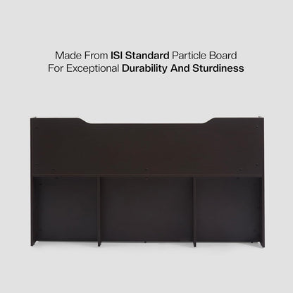 Bowzar Queen Size Box Bed with Headboard & Box Storage Wenge Engineered Wood