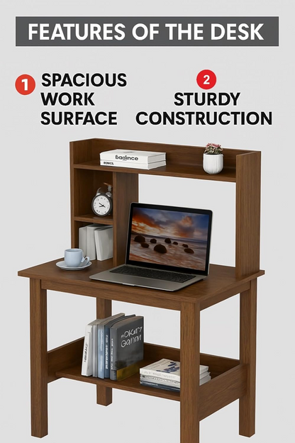 Bowzar 34X20X30 Inch Study Table With Husk Compact Size