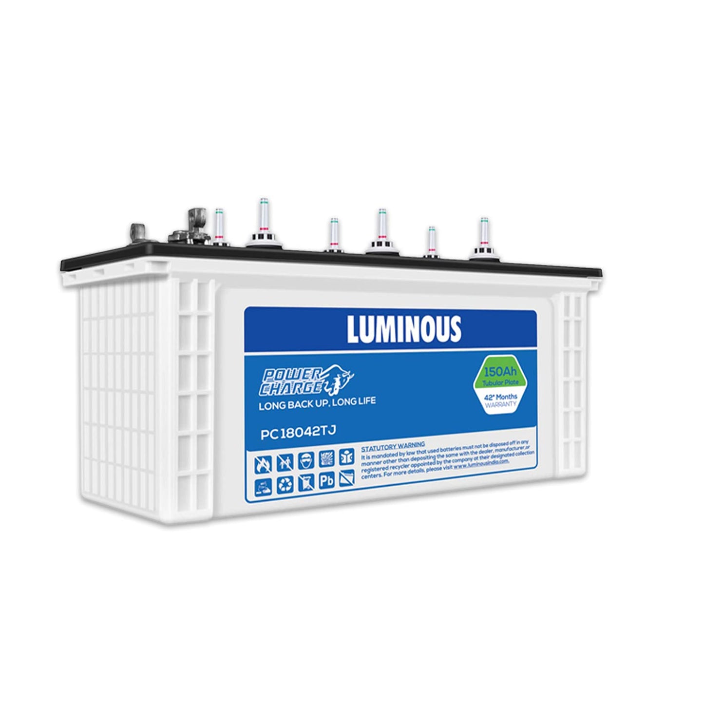 Luminous Power Charge PC 18042TJ 150 Ah Tall Jumbo Inverter Battery for Home, Office & Shops