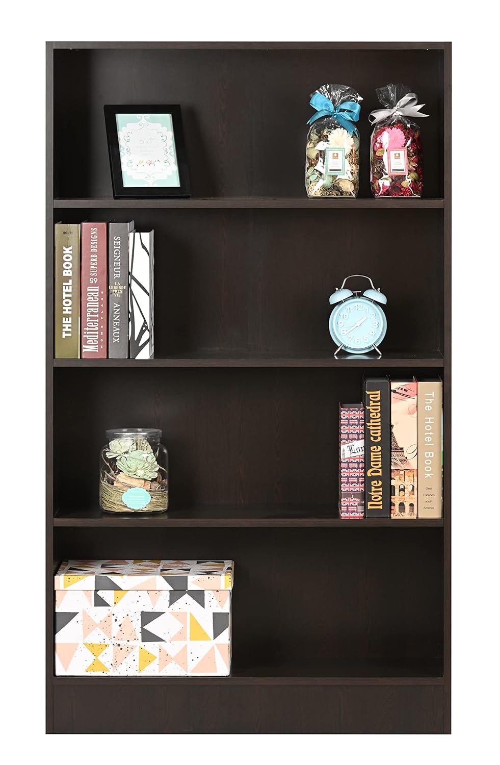 4 Shelf Engineered Wood Book Shelf and Display Unit 54X31X11 Inch Black