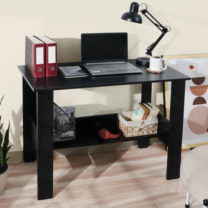 Bowzar 36X20X30 Inch Study Table with Hutch & Bottom Storage -Office Table for Laptop, PC, Working, Drawing, Computer Table with Extra Storage Space