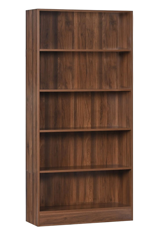 5-Shelf Engineered Wood Book Shelf and Display Unit 66X31X11 Inch