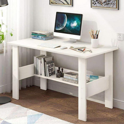 Bowzar 36X20X30 Inch Study Table with Hutch & Bottom Storage -Office Table for Laptop, PC, Working, Drawing, Computer Table with Extra Storage Space