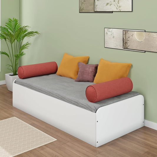 Engineered Wood Diwan Bed with Storage, Bedroom Diwan Bed Single(30x72) | Frosty White