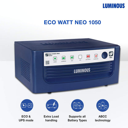 Luminous Eco Watt Neo 1050 Inverter 900VA Square Wave Peak Load 756W