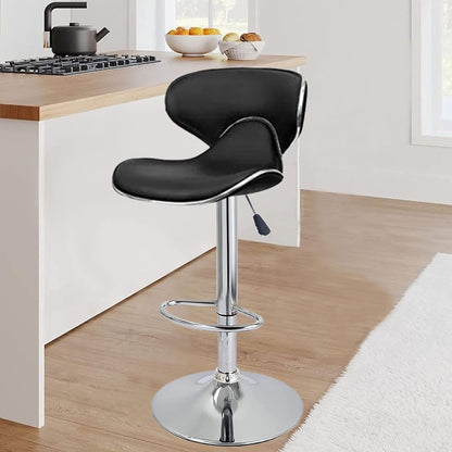 Bowzar REVOLVING Black Height Adjustable BAR Stool/Kitchen Chair Suitable for Kitchen, Cafeteria, Dining,Pubs, Office,Shops