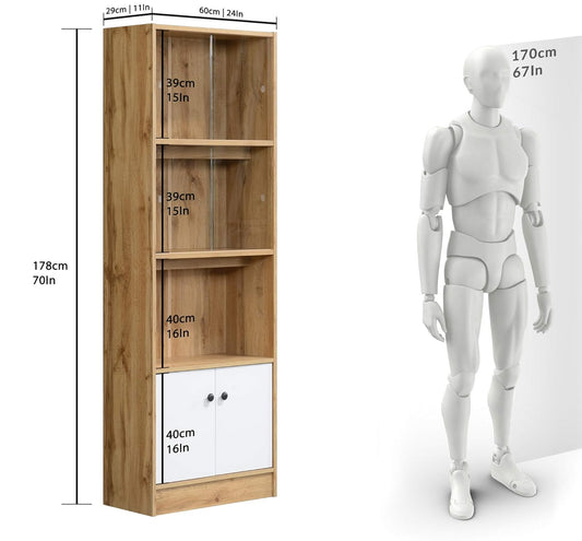 Engineered Wood Book Shelf and Display Unit Cabinet 70X24X11 Inch