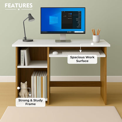 Bowzar L40XW18XH30 Small Modern Writing Desk for Home Office, Bedroom, or Living Room