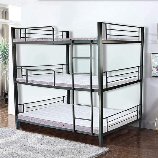 Bowzar 3 Tier Metal bunk Bed for Bedroom Home