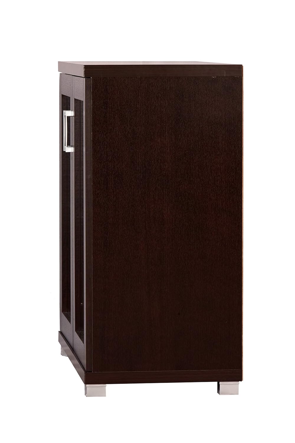 Engineered Wood Book Shelf and Display Unit Mini Cabinet With Glass 32X32X16 Inch