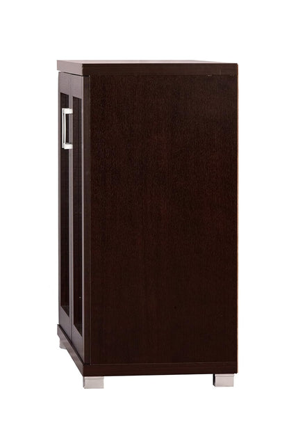 Engineered Wood Book Shelf and Display Unit Mini Cabinet With Glass 32X32X16 Inch