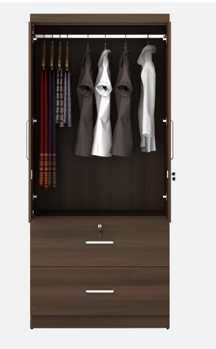 Bowzar 2 Door Wardrobe Almirah With 2 Drawer 2 Door Almirah