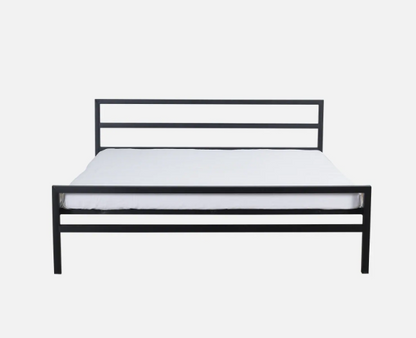 Bowzar NHM King Bed Size 6X6.5 Feet Metal Iron Bed Long Lasting Black Without Mattress