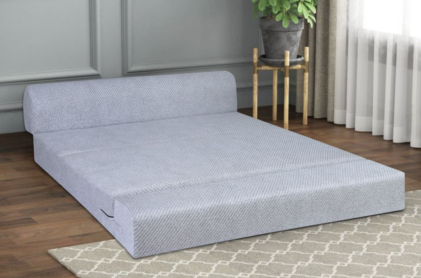 Bindal Sofa Cume Bed Queen Size 5X6.5 Feet 60X72 Thickness 8 Inch - Bowzar - 