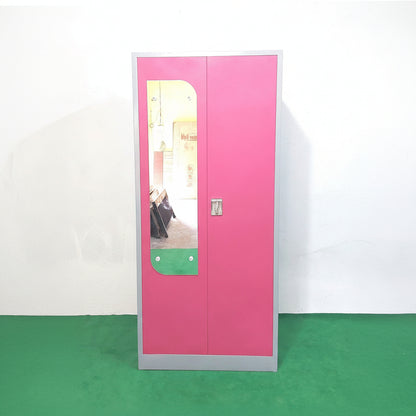 Bowzar 24 Gauge 2 Door Steel Almirah S-Lock Pink - Bowzar - 