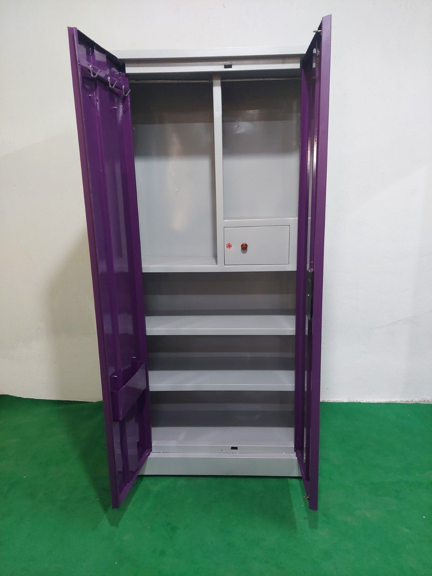 Bowzar 24 Gauge Maruti Lock Steel Almirah Wardrobe 2 Door Purple - Bowzar - 