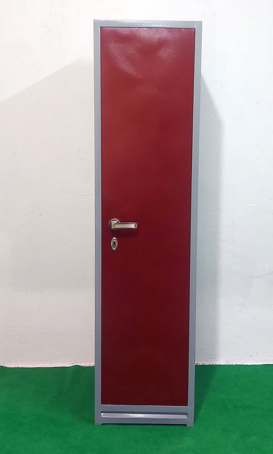 Bowzar 24 Gauge Single Door Steel Almirah Maroon - Bowzar - 