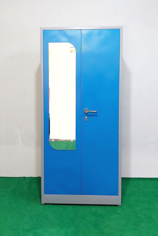 Bowzar 26 Gauge 2 Door Steel Almirah 26 Gauge Light Weight Standard Lock Sky Blue - Bowzar - 