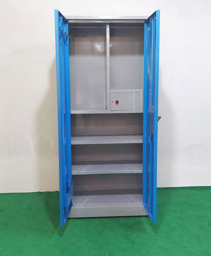 Bowzar 26 Gauge 2 Door Steel Almirah 26 Gauge Light Weight Standard Lock Sky Blue - Bowzar - 