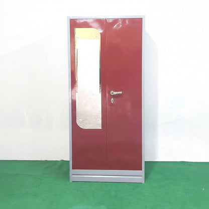 Bowzar 26 Gauge 2 Door Steel Almirah Wardrobe Light Weight Maroon - Bowzar - 