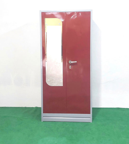 Bowzar 26 Gauge 2 Door Steel Almirah Wardrobe Light Weight Maroon - Bowzar - 
