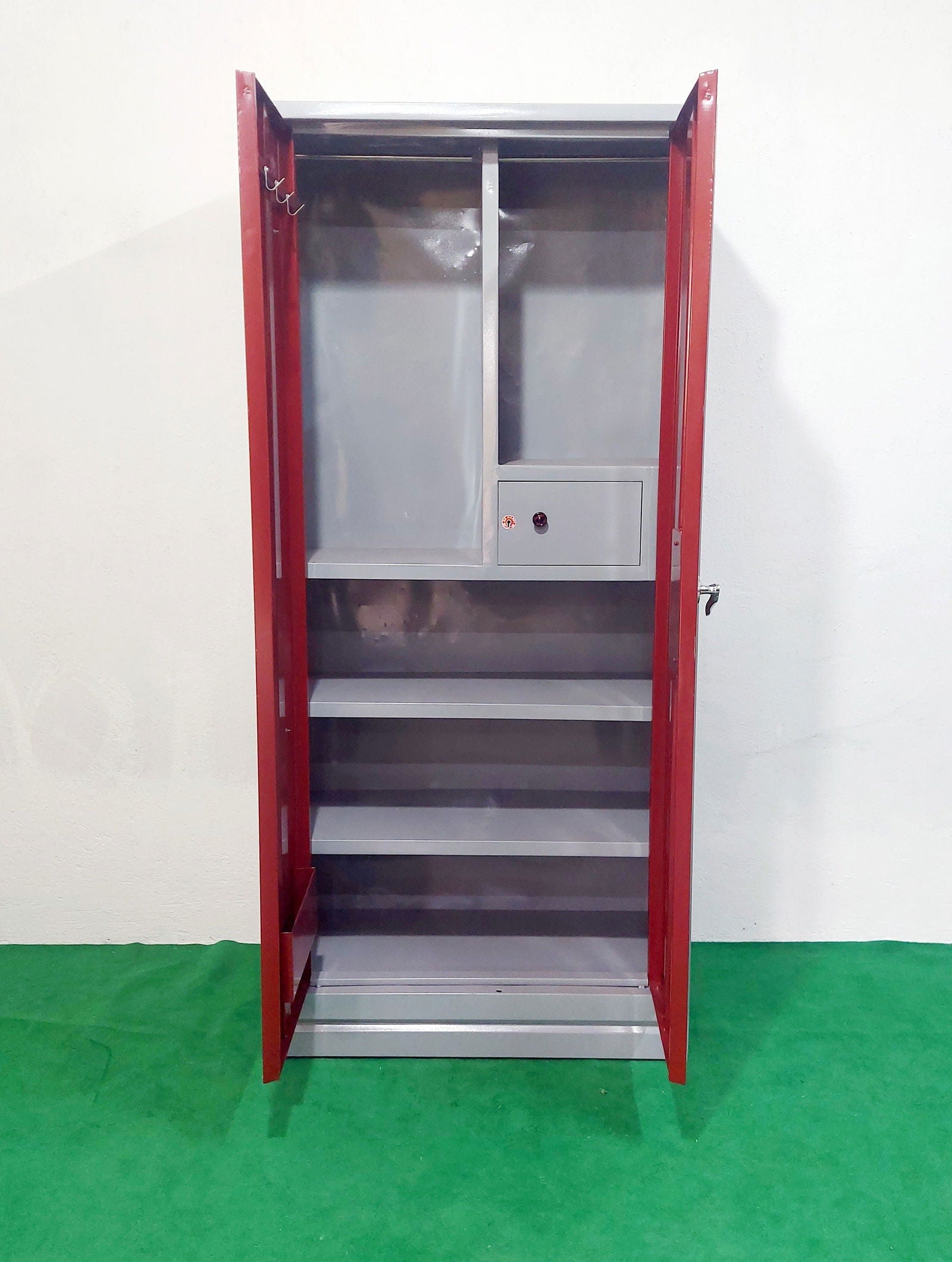 Bowzar 26 Gauge 2 Door Steel Almirah Wardrobe Light Weight Maroon - Bowzar - 