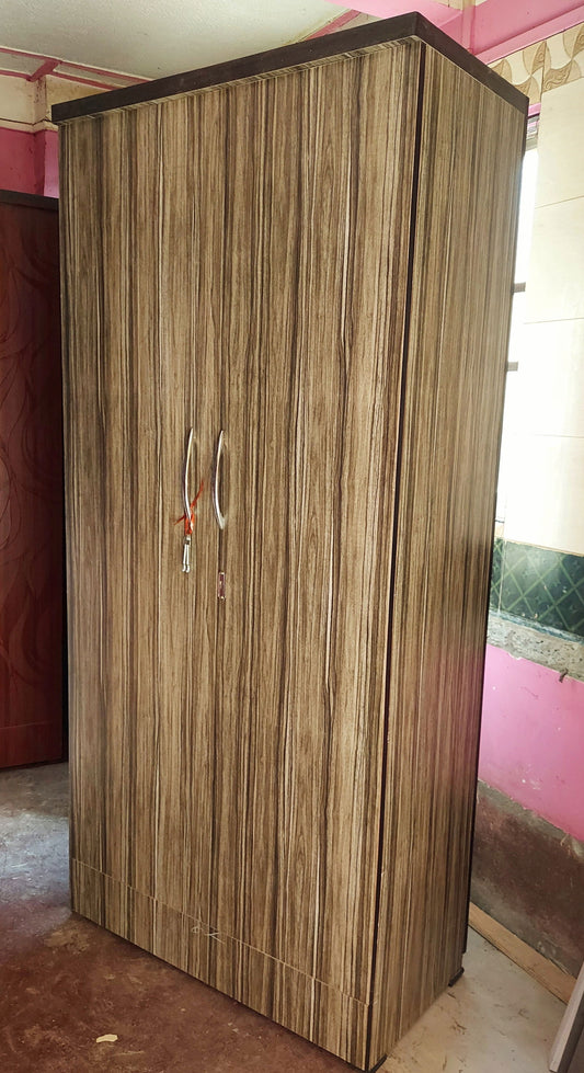 Bowzar 2 Door Wooden Almirah Wardrobe Light Grey - Bowzar - 
